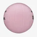 Piłka do siatkówki Wilson AVP Soft Play - różowa, widok od spodu z detalami technicznymi i otworem wentylacyjnym.